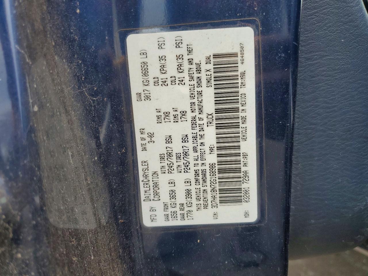 2002 DODGE RAM 1500