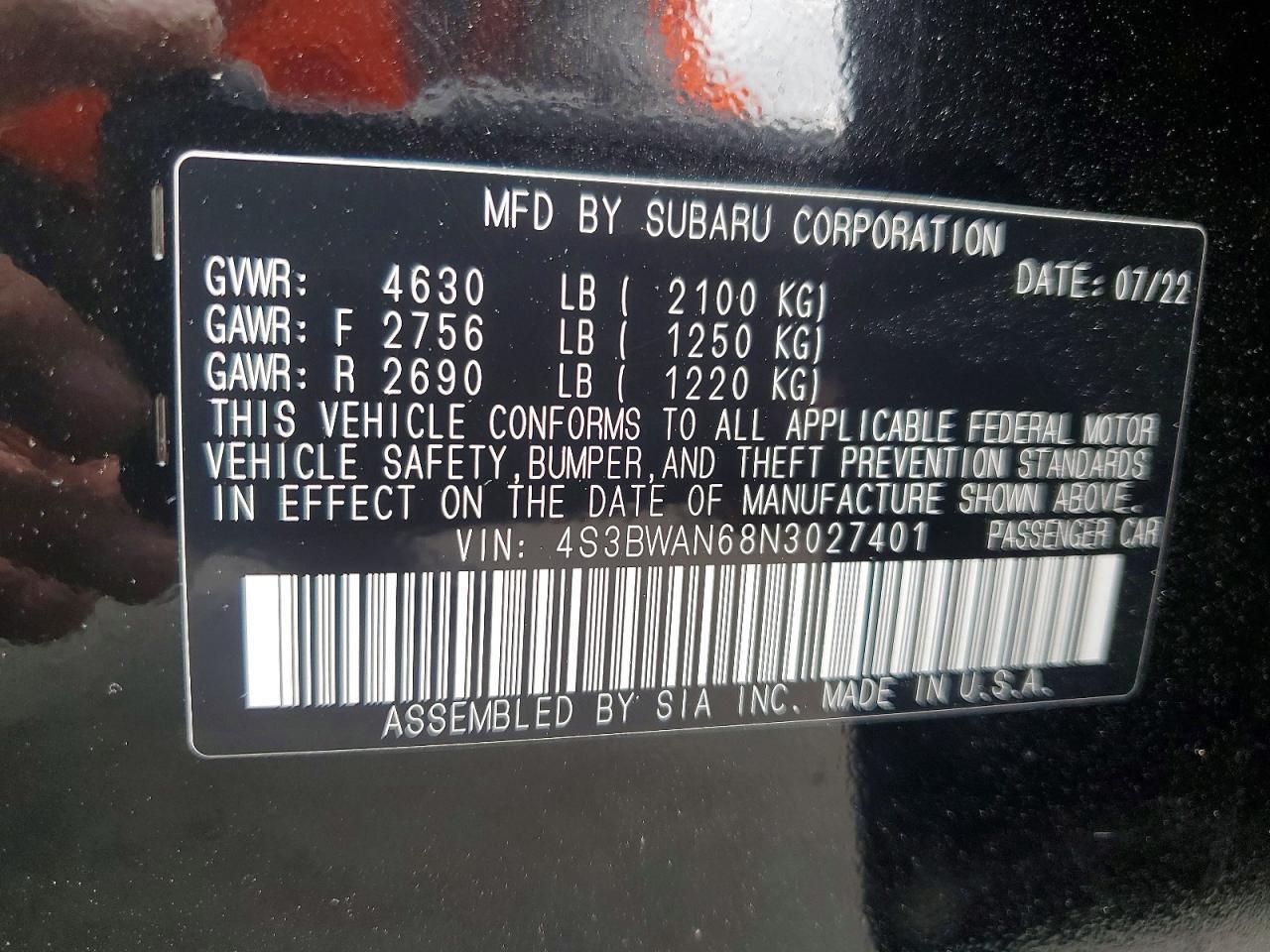 2022 SUBARU Legacy