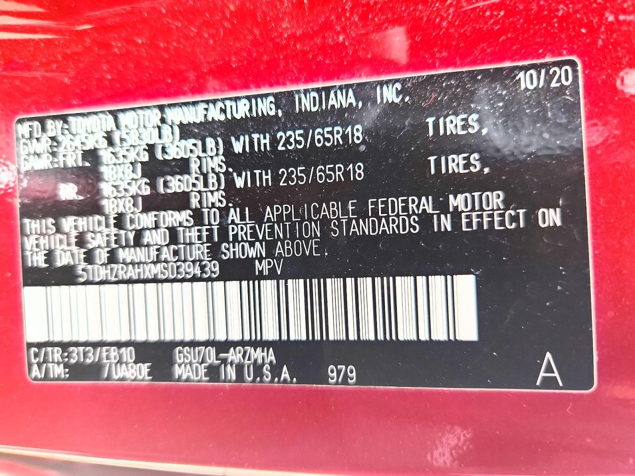 2021 TOYOTA HIGHLANDER
