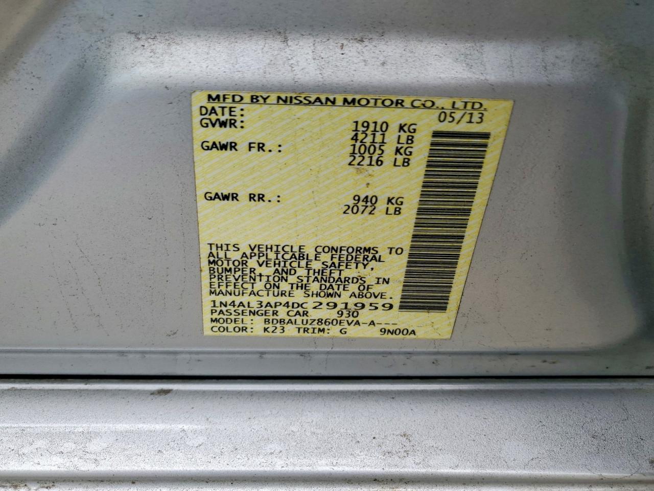 2013 NISSAN ALTIMA
