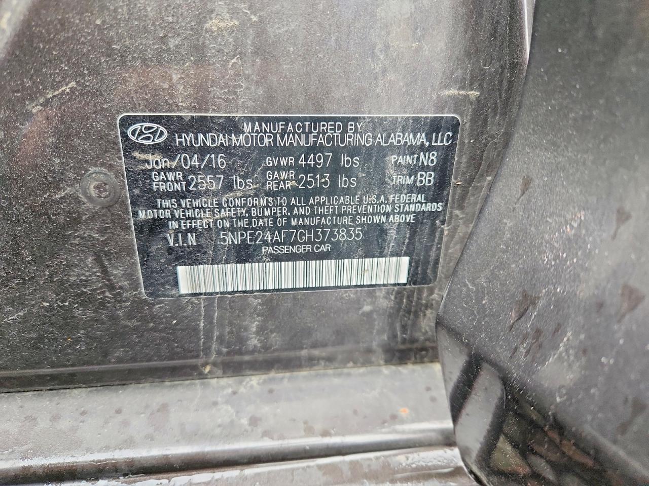 2016 HYUNDAI SONATA