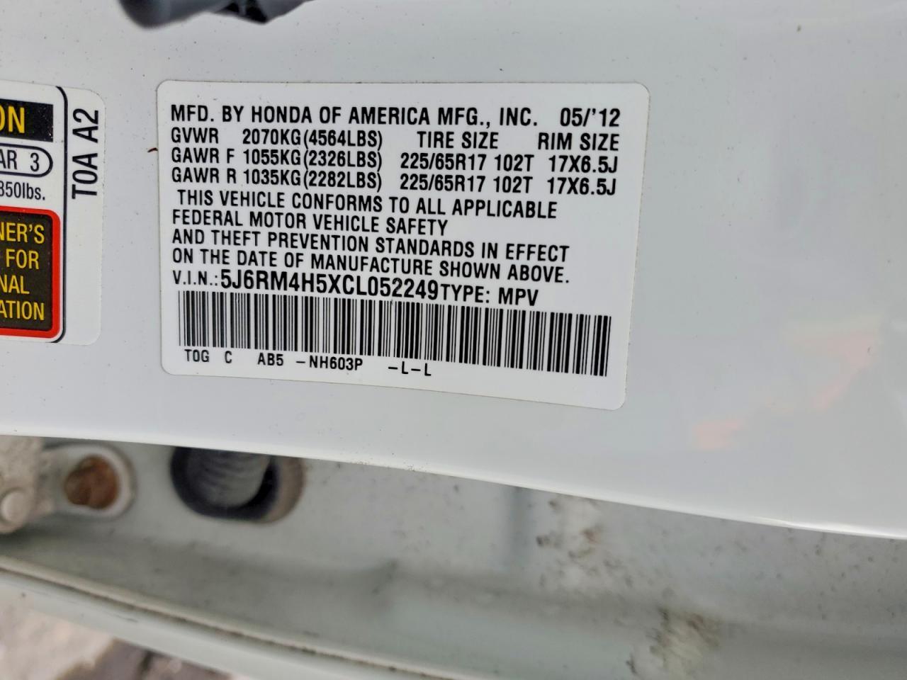 2012 HONDA CR-V
