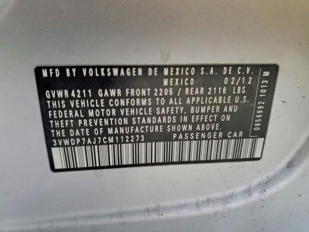 2012 VOLKSWAGEN JETTA