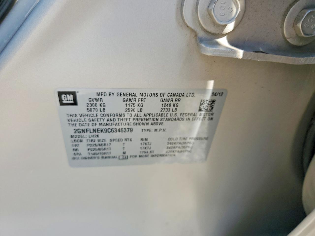 2012 CHEVROLET EQUINOX
