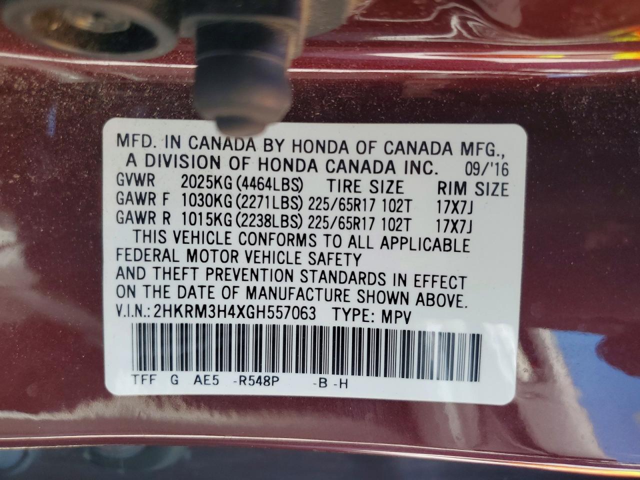 2016 HONDA CR-V