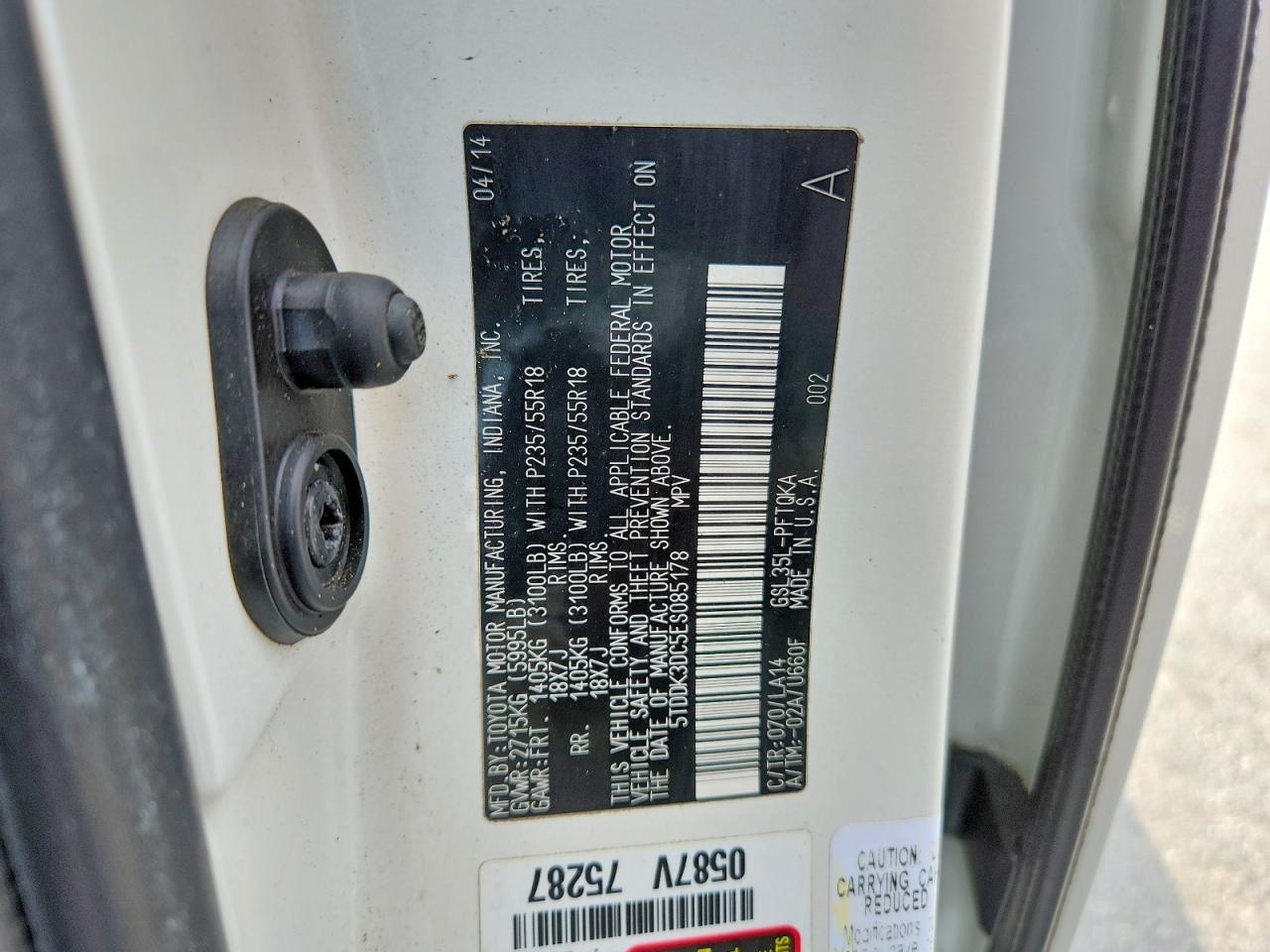 2014 TOYOTA SIENNA