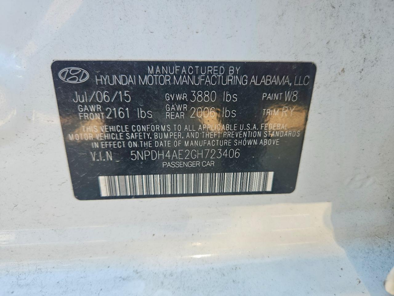 2016 HYUNDAI ELANTRA