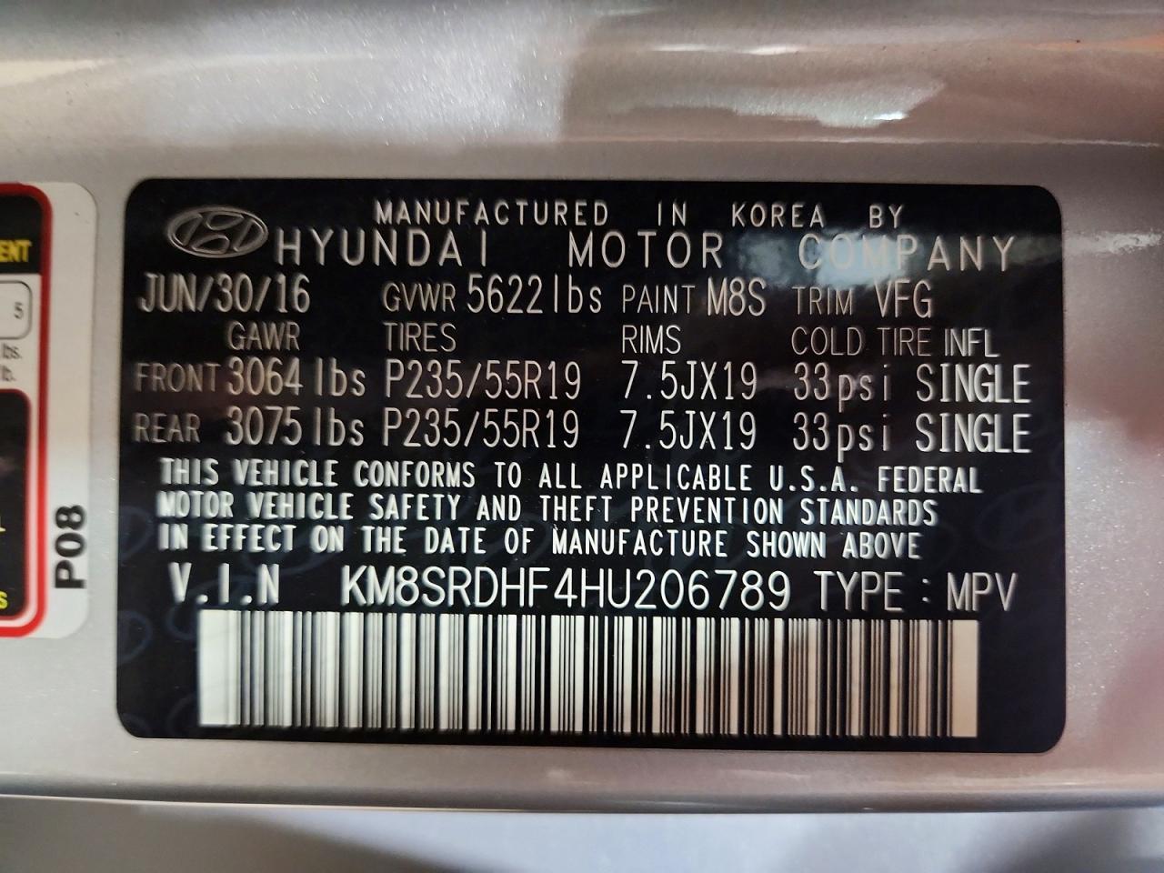 2017 HYUNDAI SANTA FE