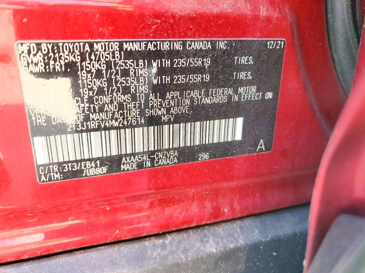 2021 TOYOTA RAV4