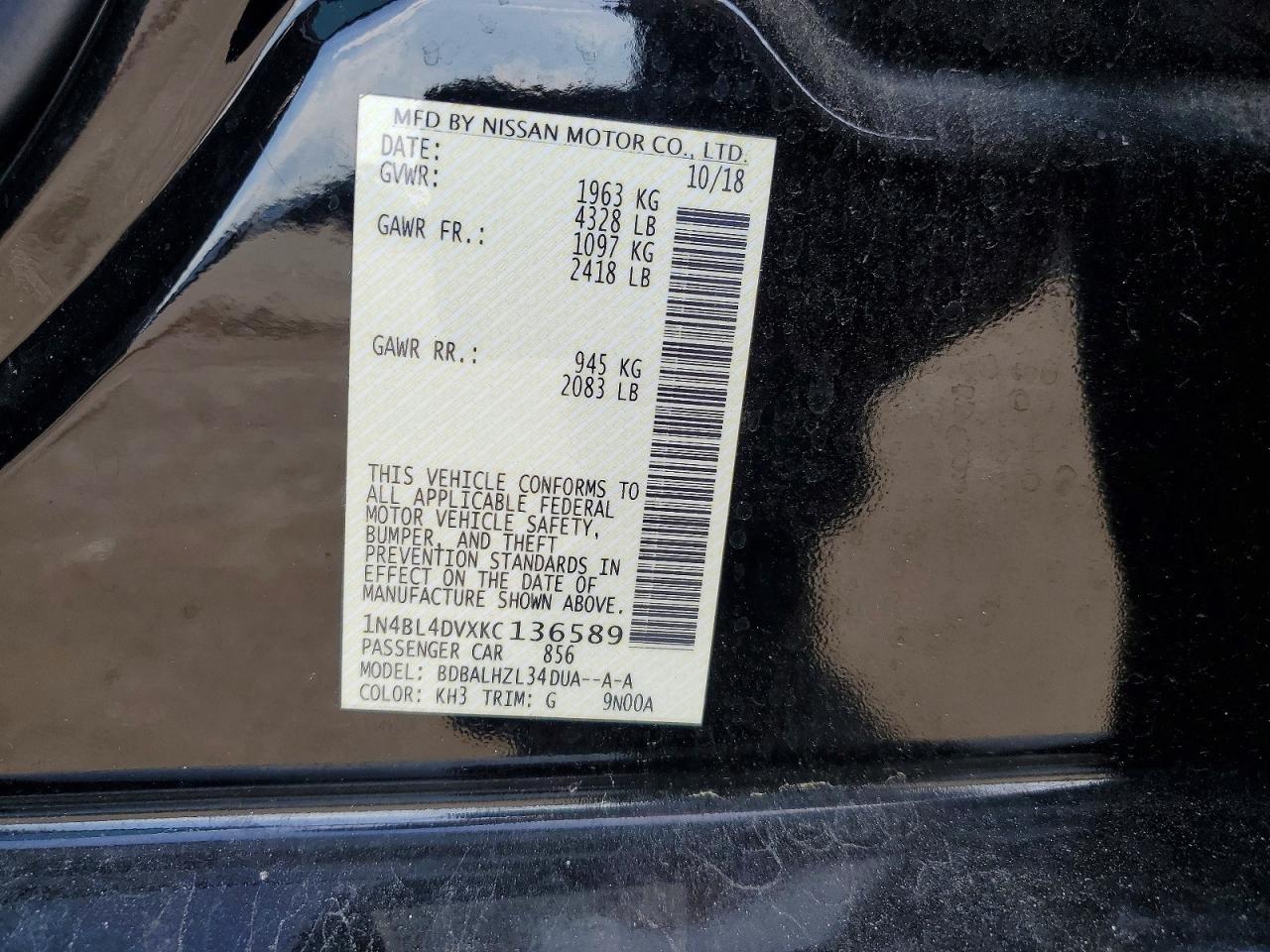 2019 NISSAN ALTIMA