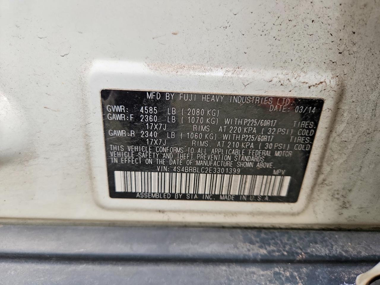 2014 SUBARU Outback