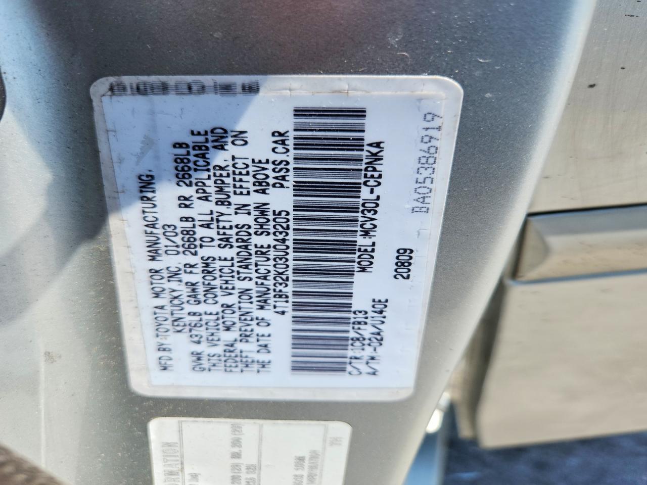 2003 TOYOTA CAMRY