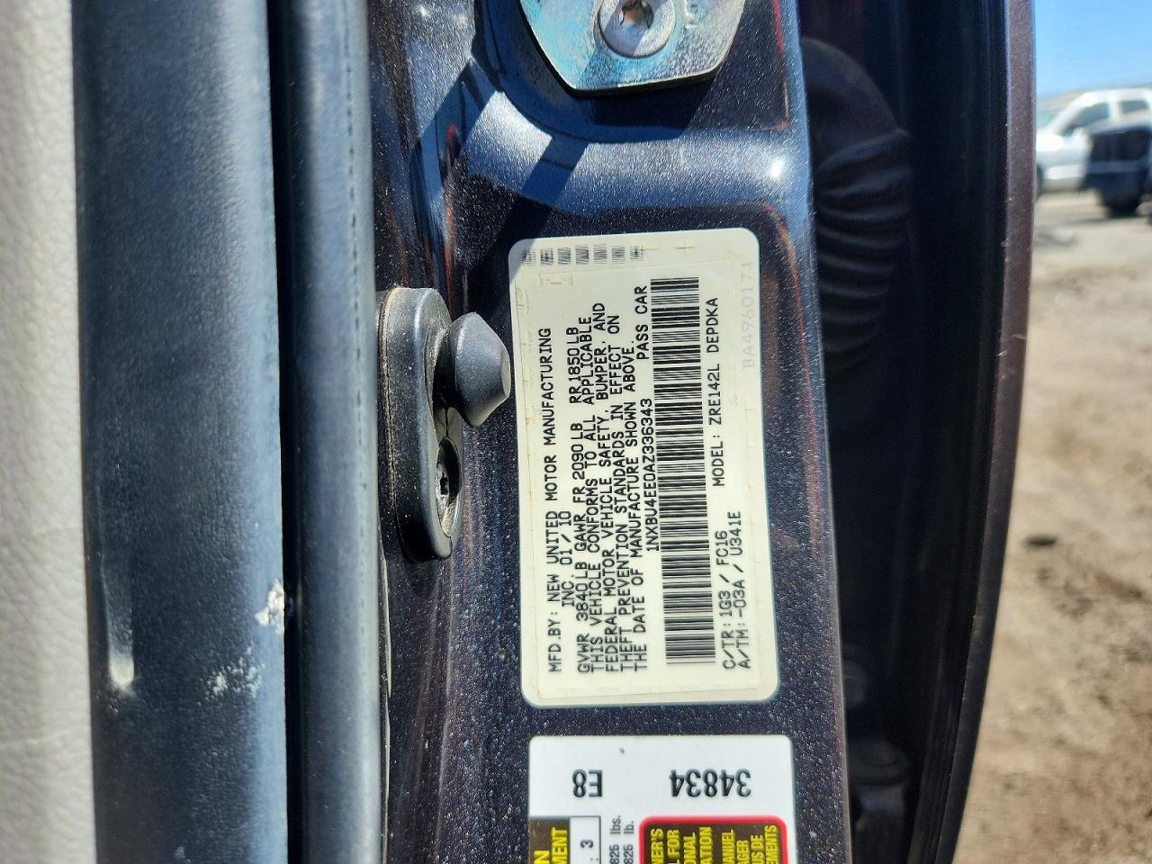 2010 TOYOTA COROLLA