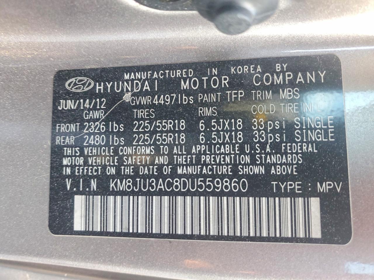 2013 HYUNDAI TUCSON