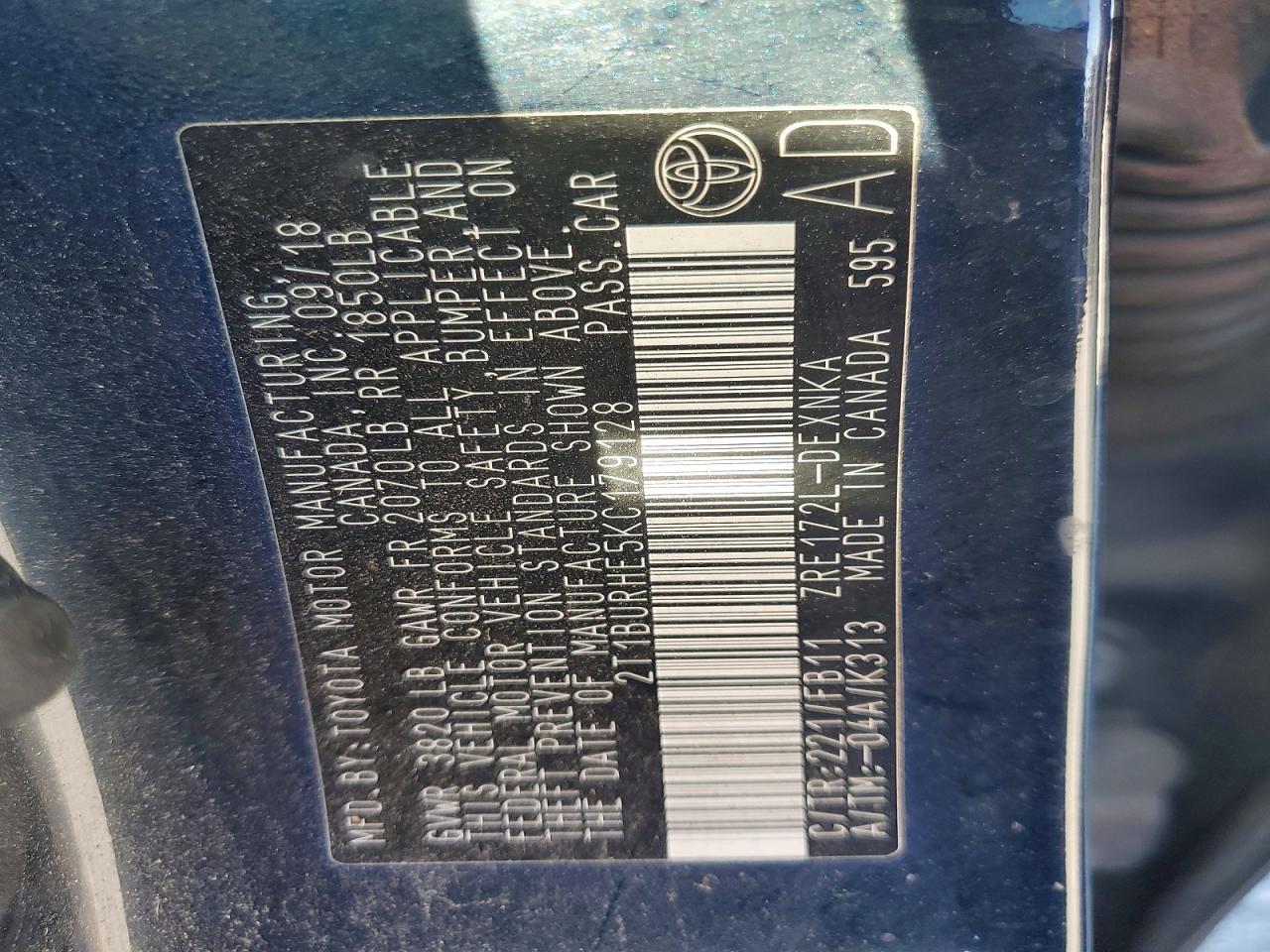 2019 TOYOTA COROLLA