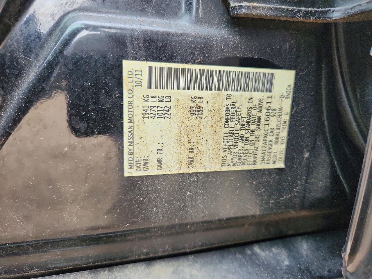 2012 NISSAN ALTIMA
