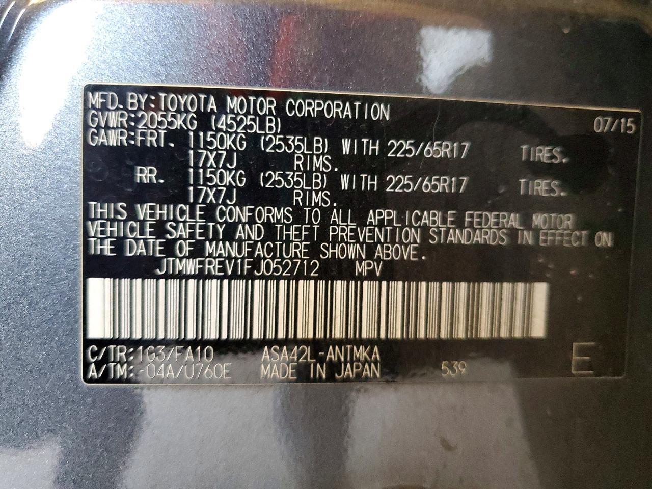 2015 TOYOTA RAV4