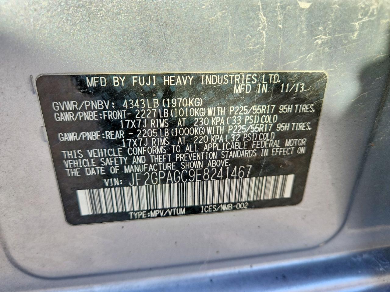 2014 SUBARU XV Crosstrek