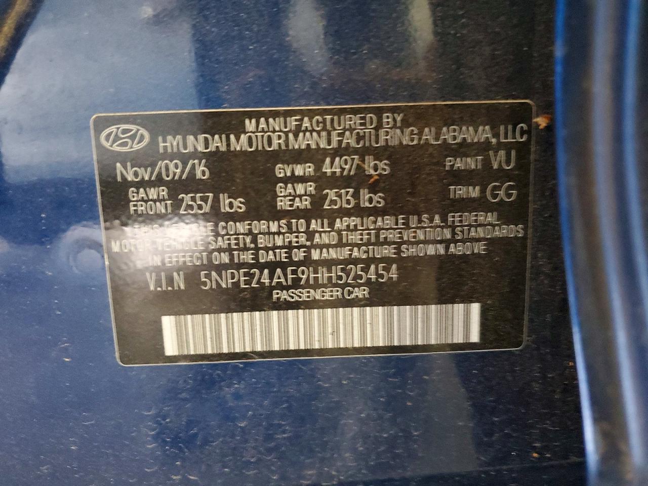 2017 HYUNDAI SONATA