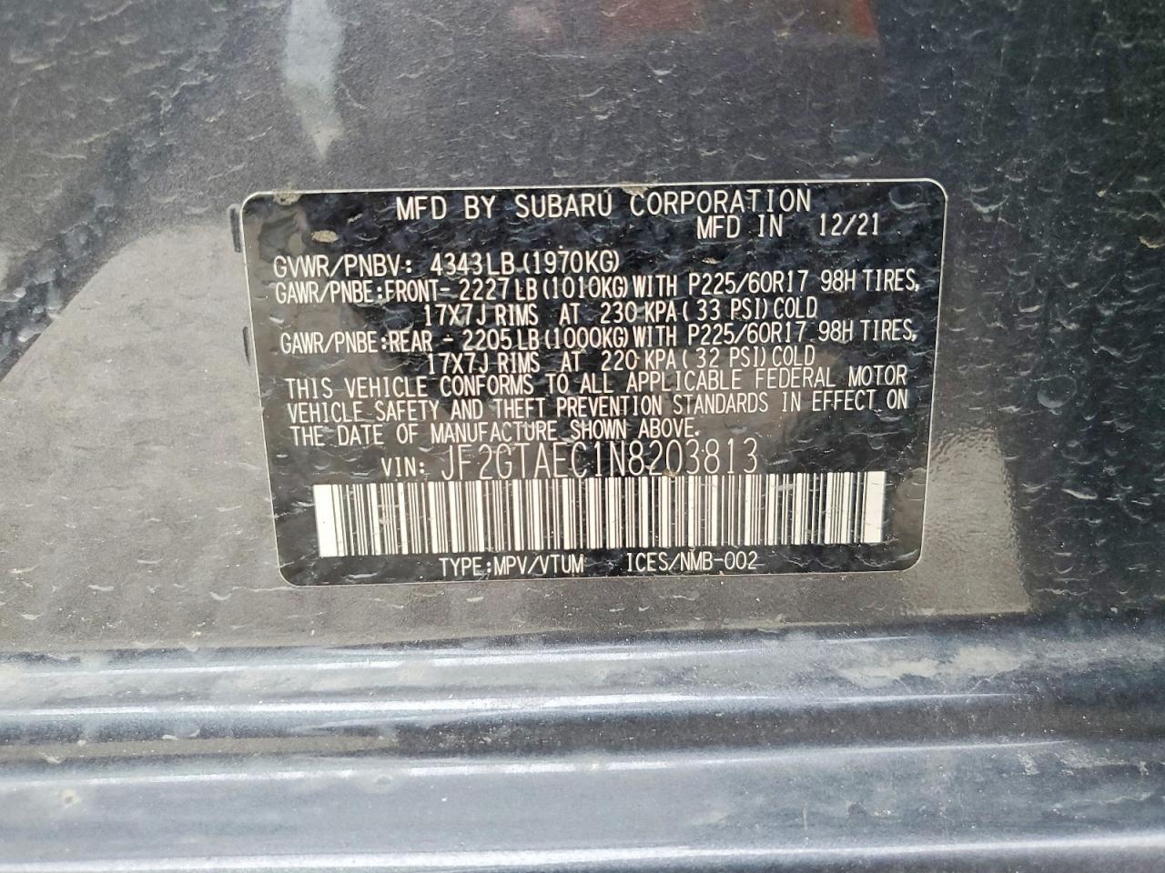 2022 SUBARU Crosstrek