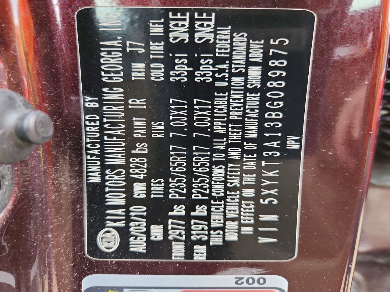 2011 KIA SORENTO