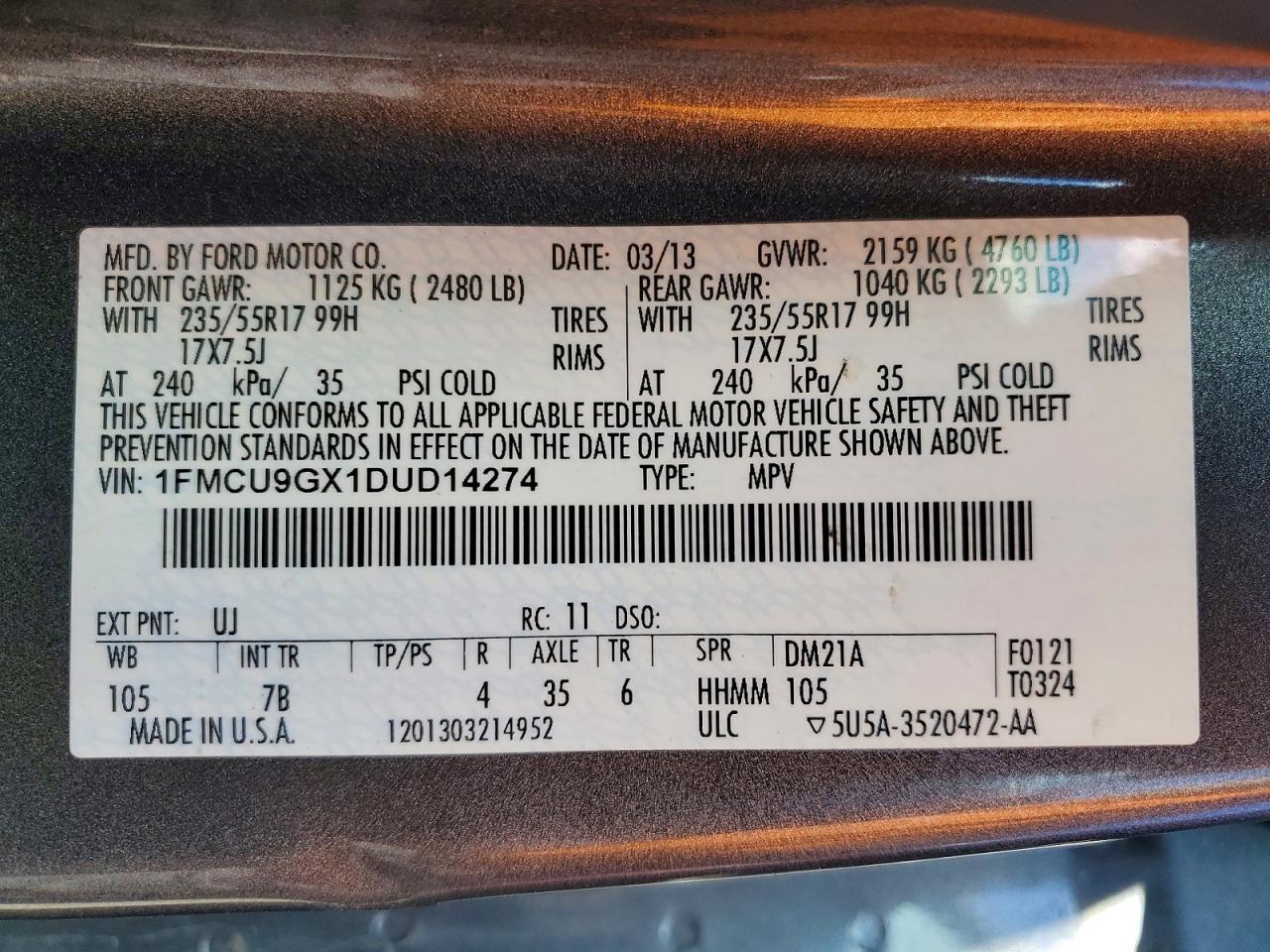 2013 FORD ESCAPE