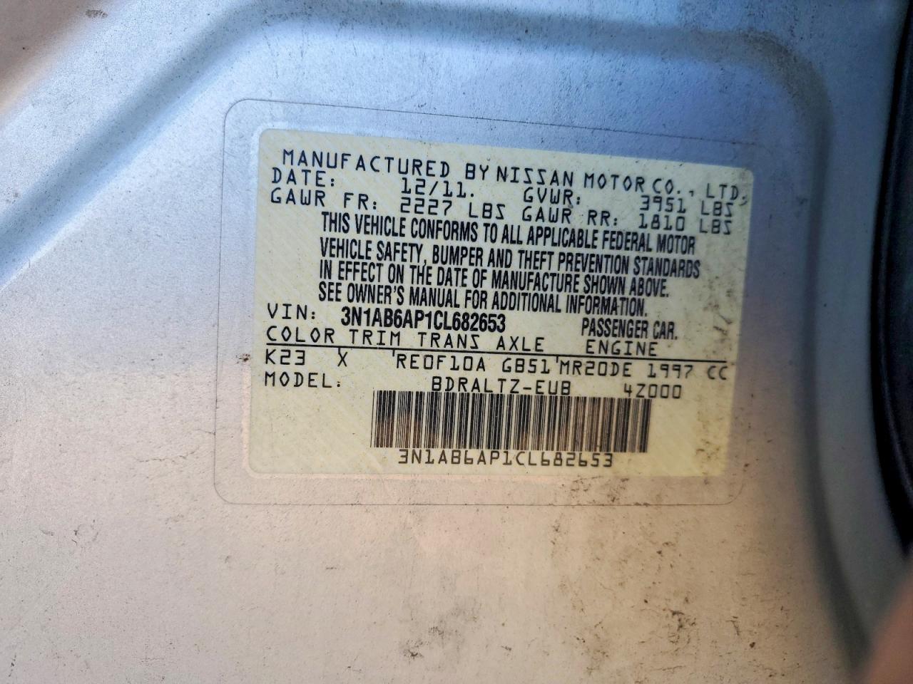 2012 NISSAN SENTRA