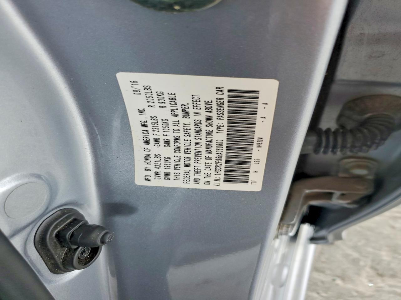 2017 HONDA ACCORD