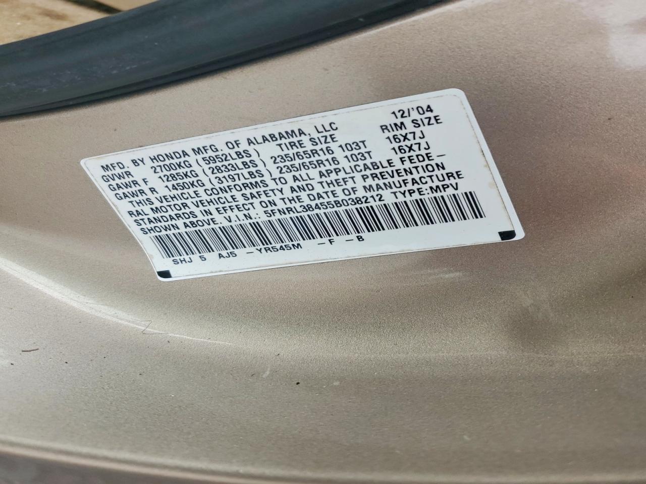2005 HONDA ODYSSEY