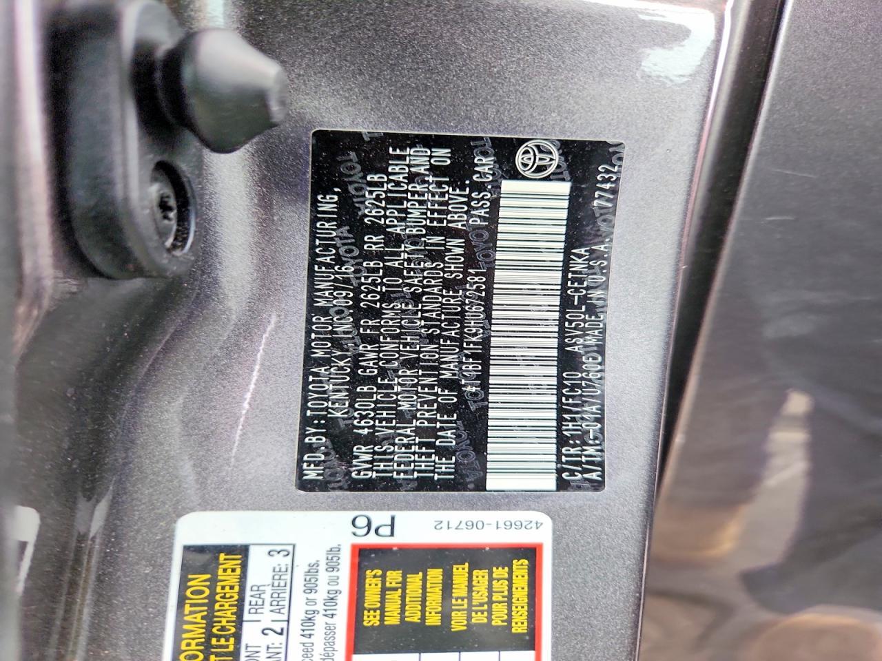 2017 TOYOTA CAMRY