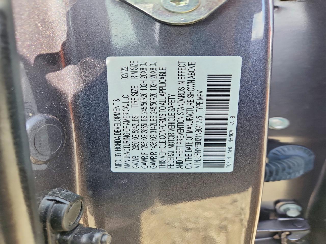 2022 HONDA PILOT