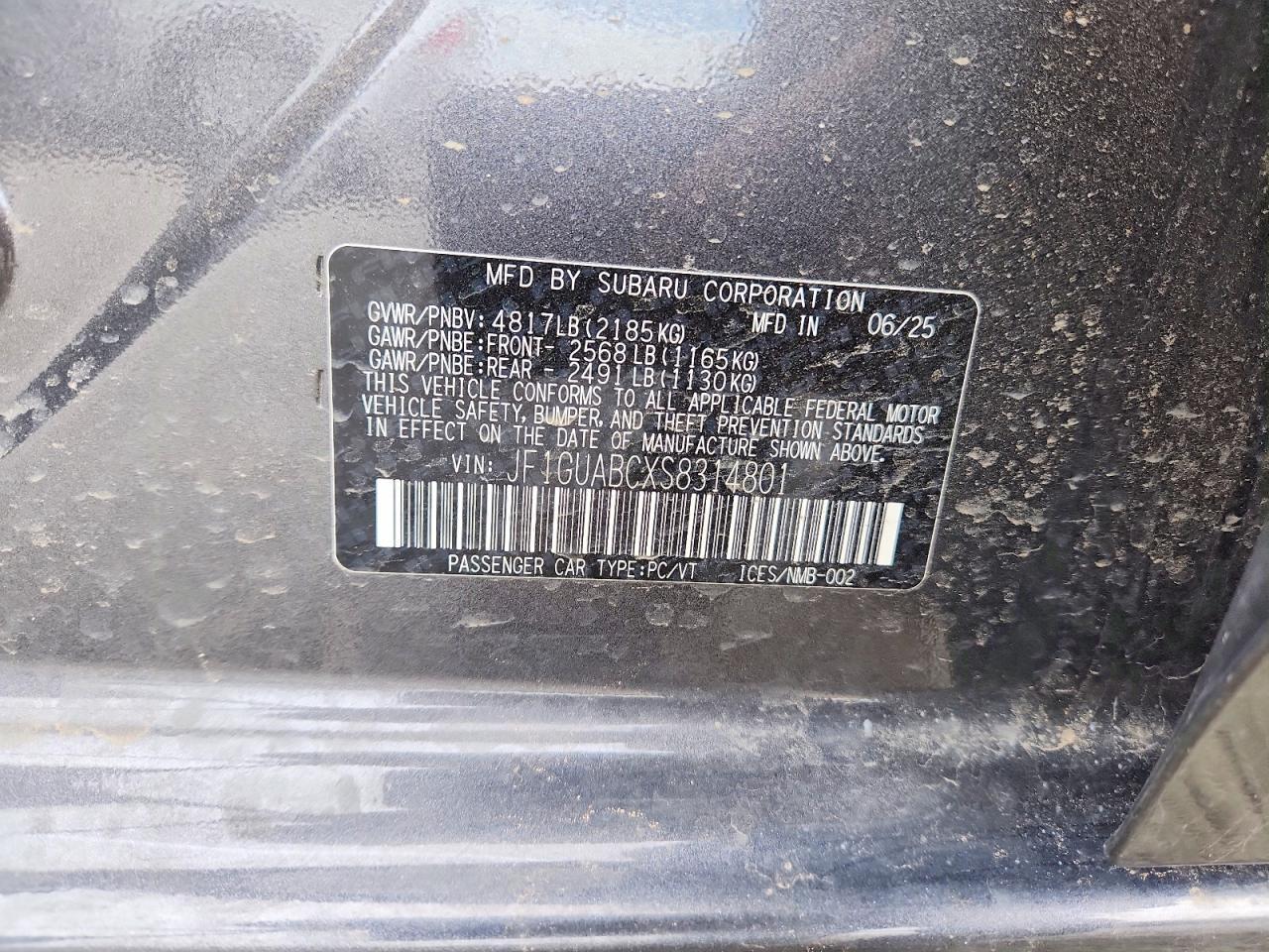 2025 SUBARU IMPREZA
