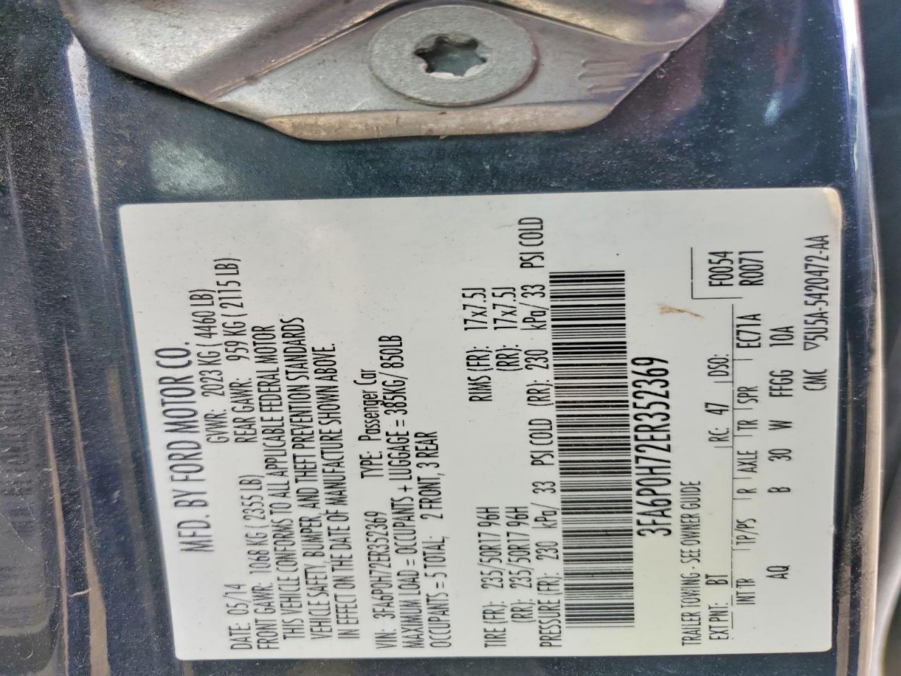 2014 FORD FUSION