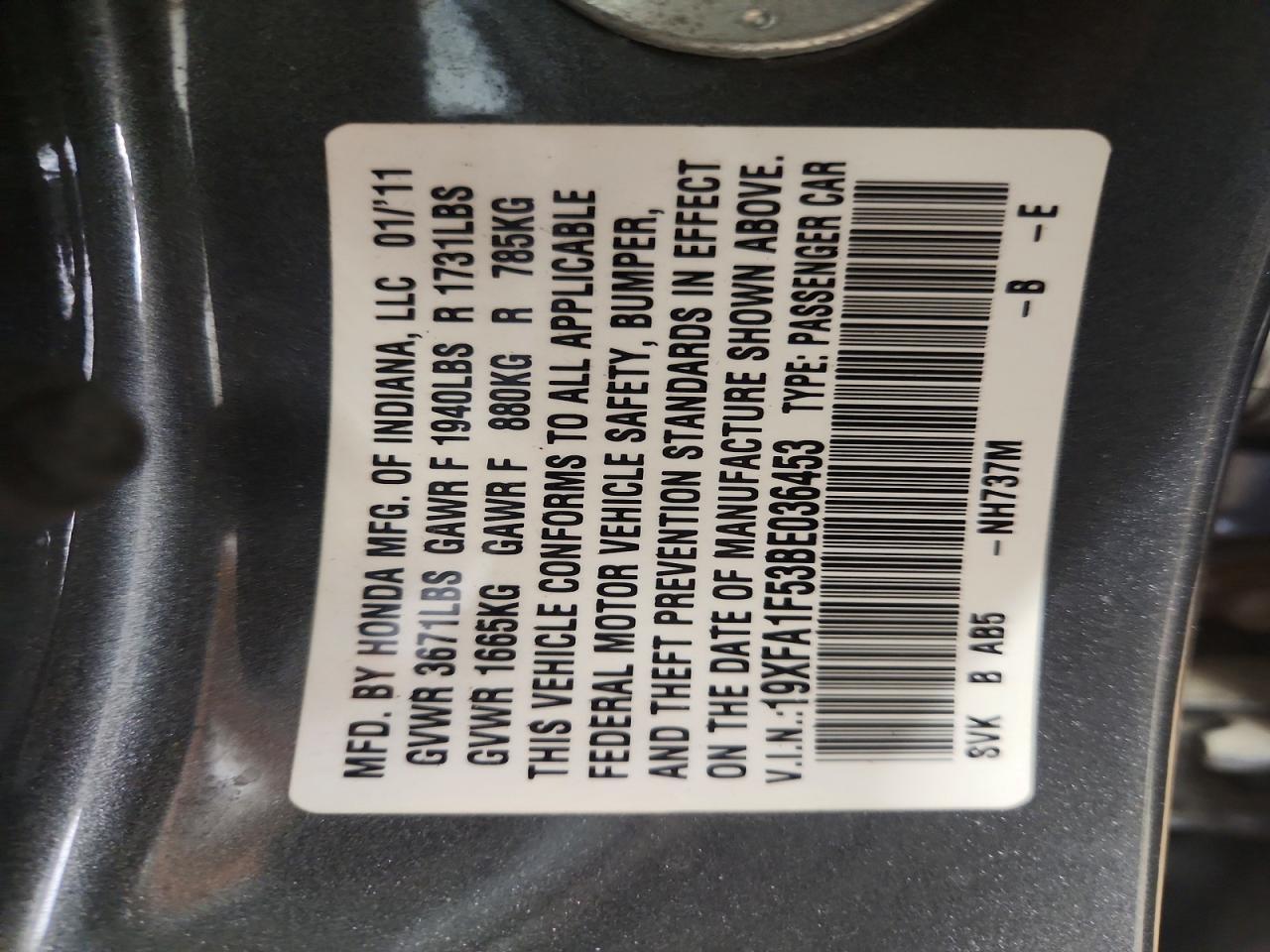 2011 HONDA CIVIC