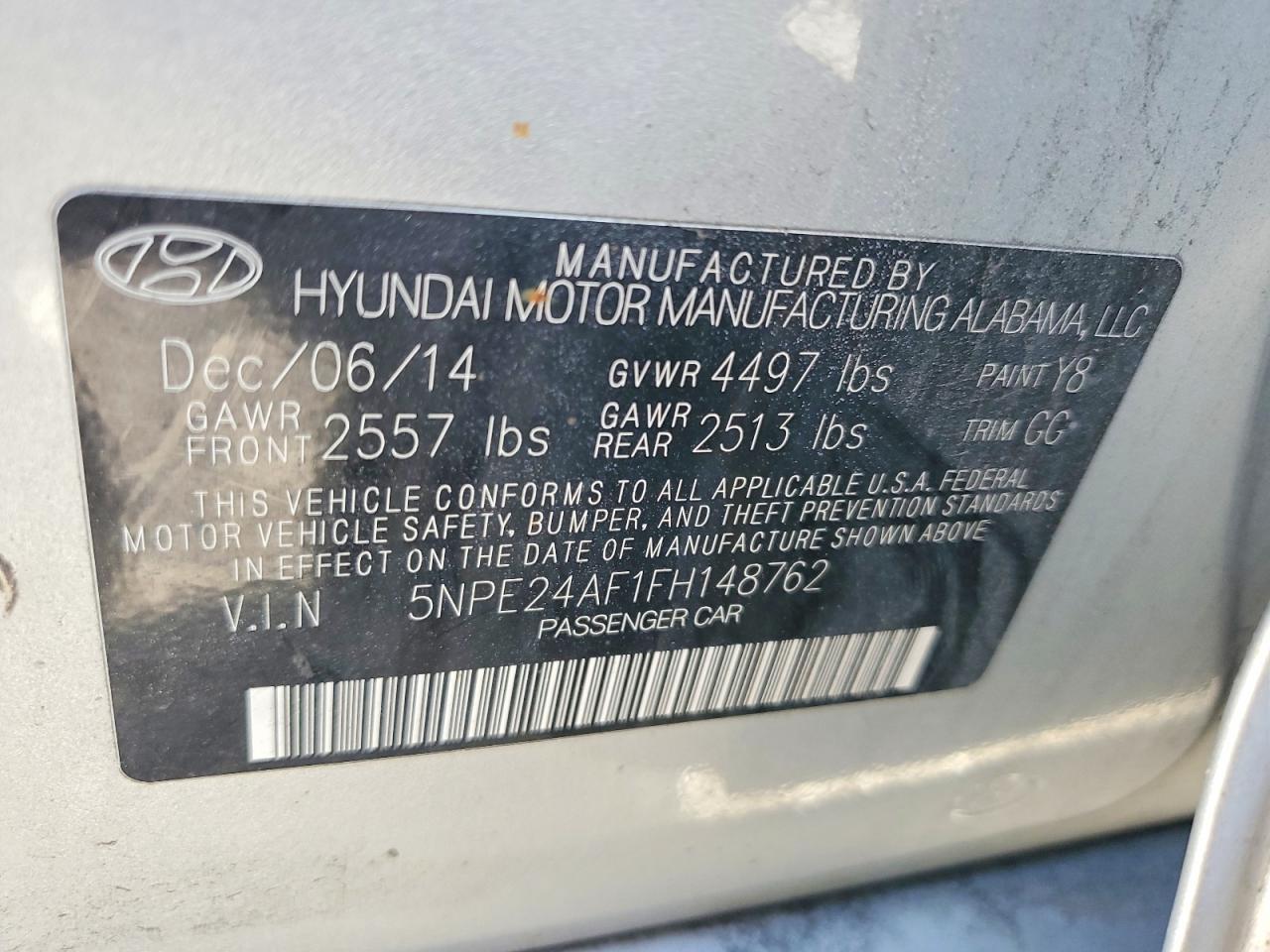 2015 HYUNDAI SONATA