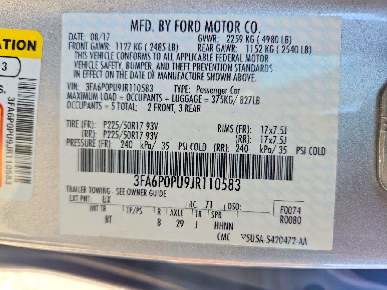 2018 FORD FUSION
