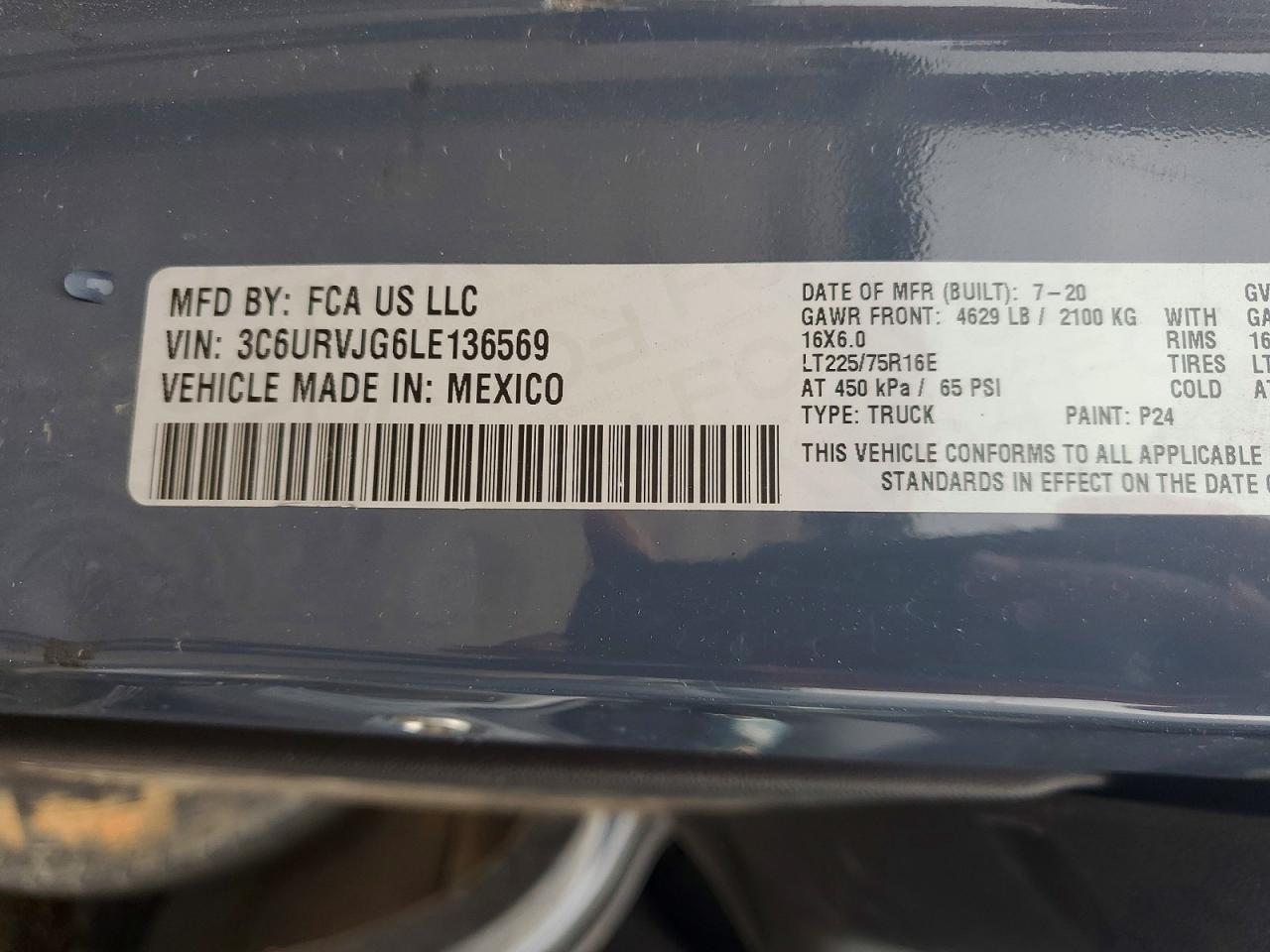 2020 RAM ProMaster 3500