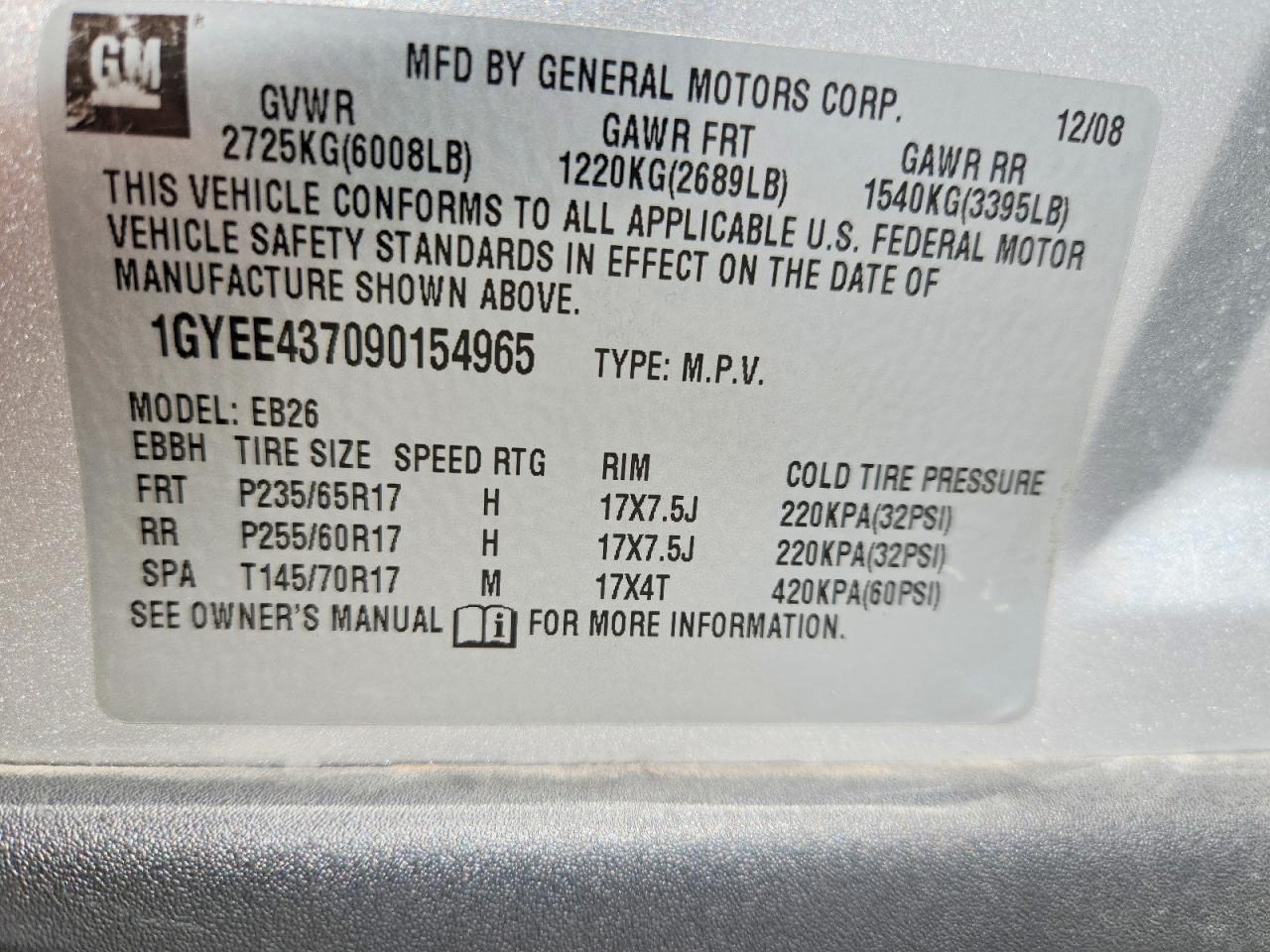 2009 CADILLAC SRX