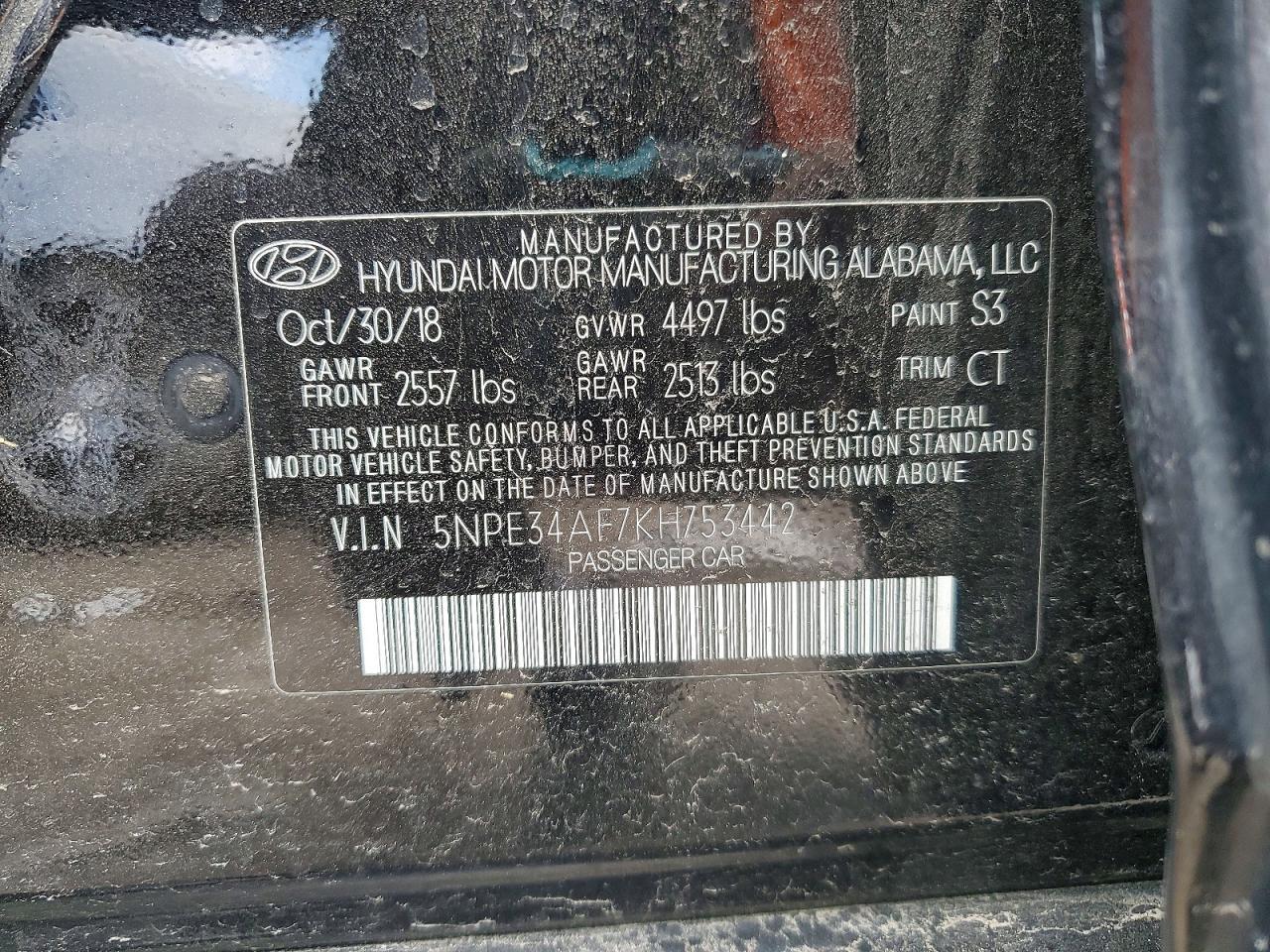 2019 HYUNDAI SONATA