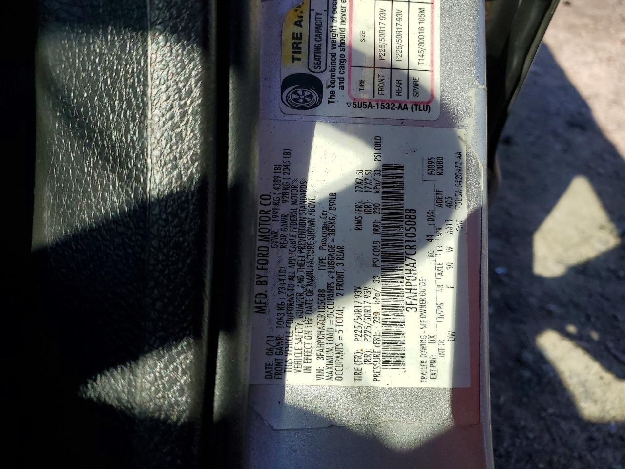 2012 FORD FUSION