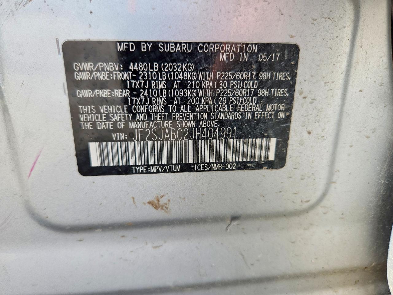 2018 SUBARU FORESTER