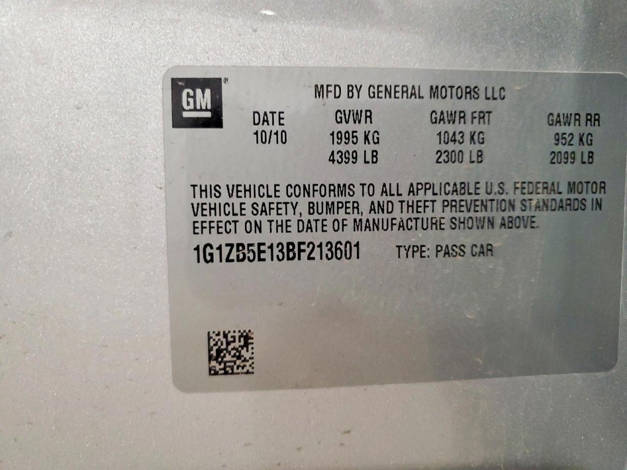 2011 CHEVROLET MALIBU