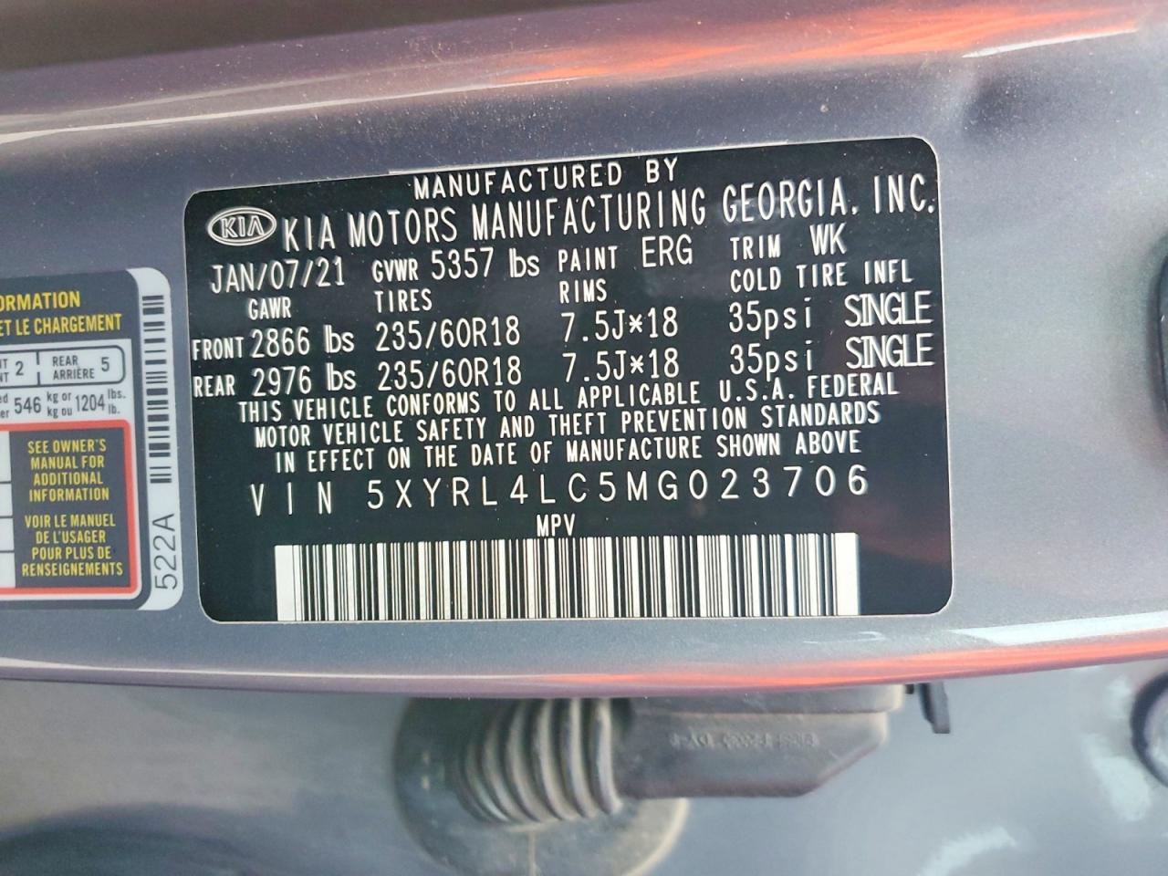 2021 KIA SORENTO