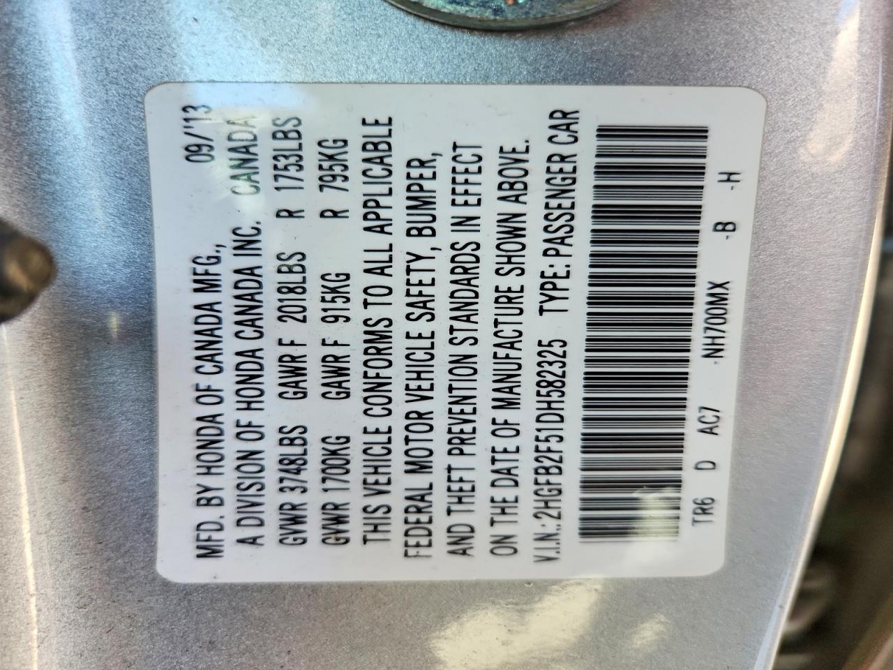 2013 HONDA CIVIC