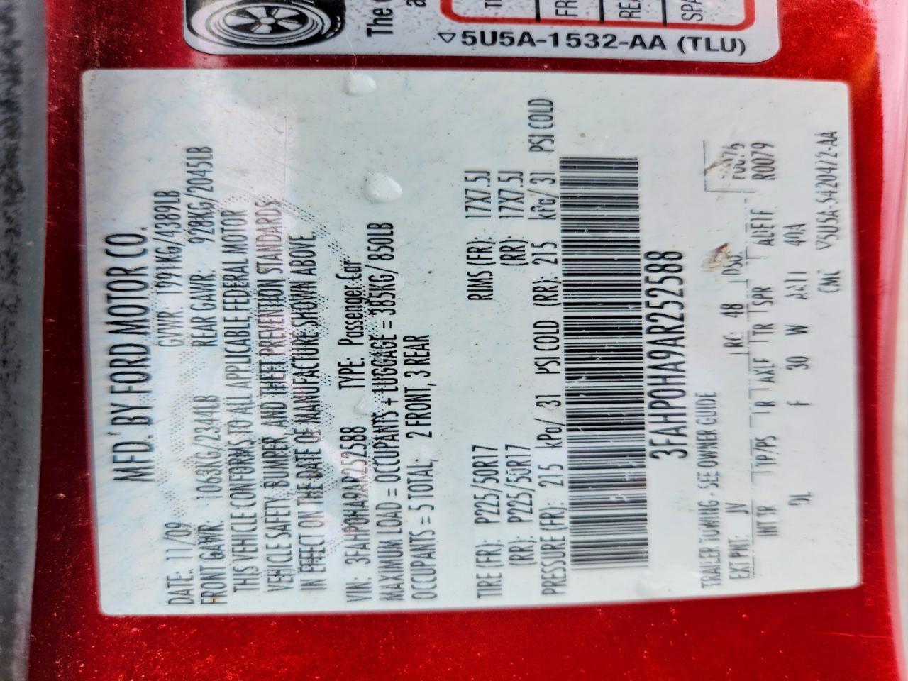 2010 FORD FUSION