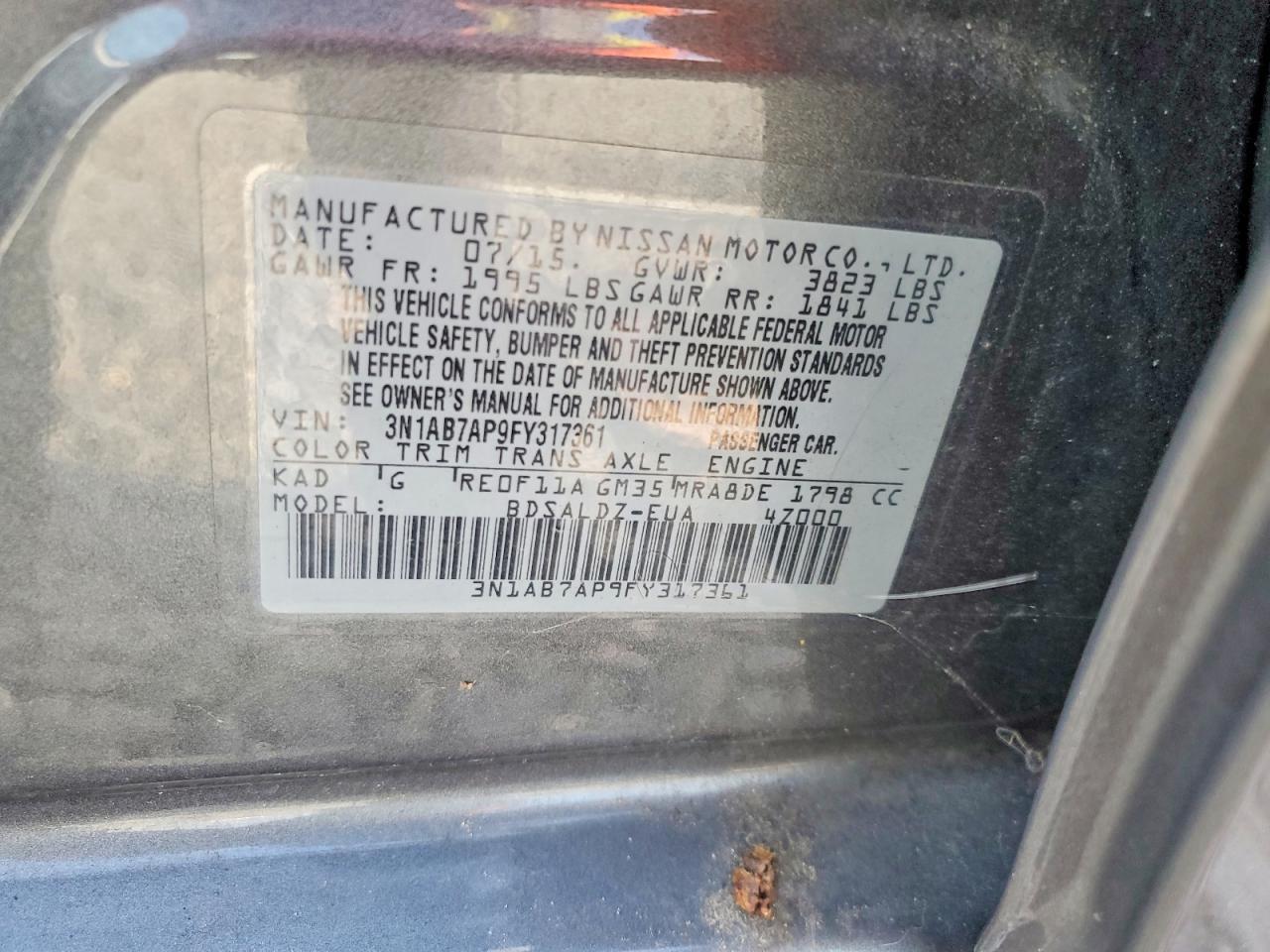 2015 NISSAN SENTRA