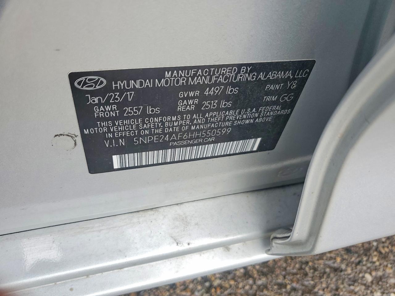 2017 HYUNDAI SONATA