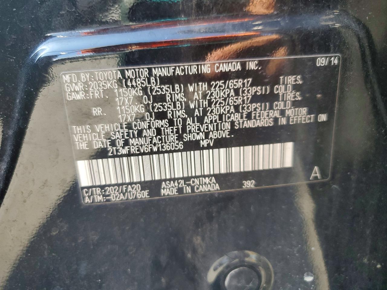 2015 TOYOTA RAV4
