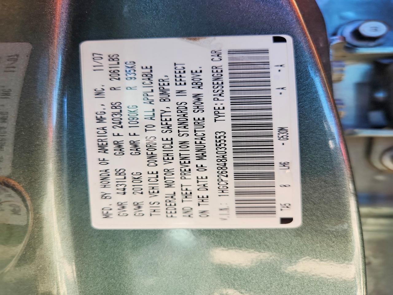 2008 HONDA ACCORD