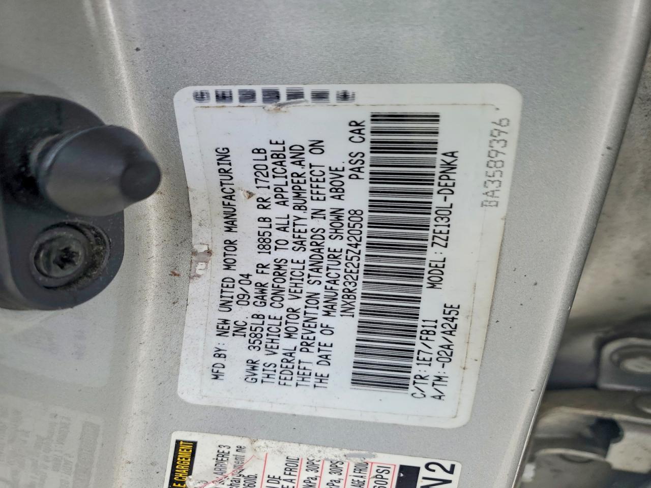 2005 TOYOTA COROLLA